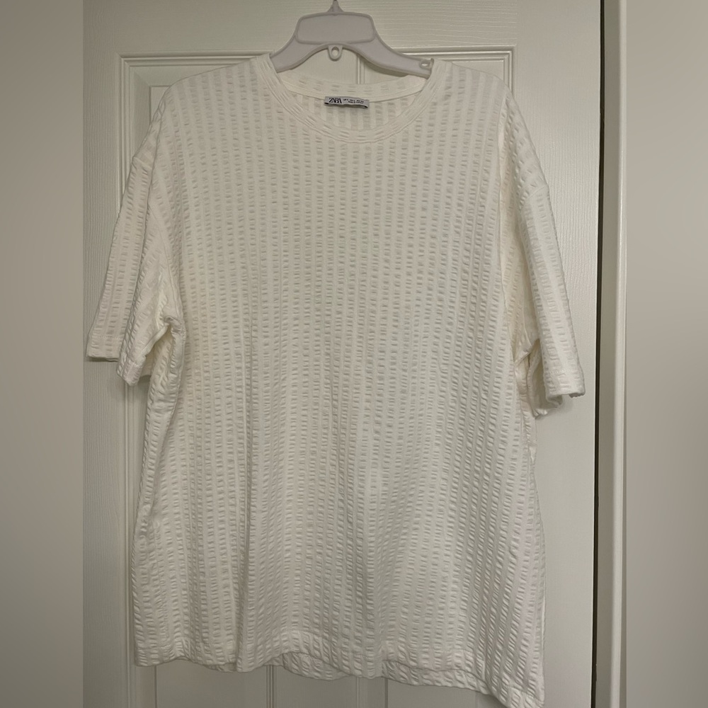 Zara textured short sleeve shirt